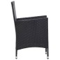 vidaXL 5-tlg. Garten-Essgruppe mit Auflagen Poly Rattan Schwarz vidaXL 5-tlg. Garten-Essgruppe mit Auflagen Poly Rattan Schwarz