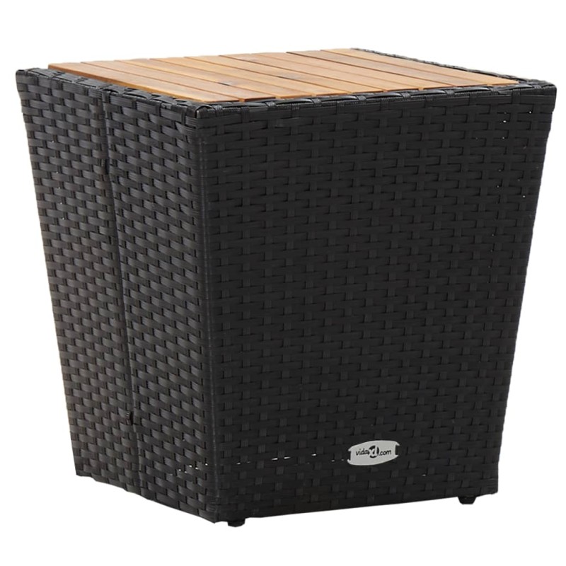 vidaXL Beistelltisch Schwarz 41,5×41,5×43 cm Poly Rattan & Massivholz vidaXL Beistelltisch Schwarz 41,5×41,5×43 cm Poly Rattan & Massivholz