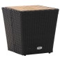 vidaXL Beistelltisch Schwarz 41,5×41,5×43 cm Poly Rattan & Massivholz vidaXL Beistelltisch Schwarz 41,5×41,5×43 cm Poly Rattan & Massivholz