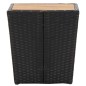 vidaXL Beistelltisch Schwarz 41,5×41,5×43 cm Poly Rattan & Massivholz vidaXL Beistelltisch Schwarz 41,5×41,5×43 cm Poly Rattan & Massivholz