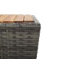vidaXL Beistelltisch Grau 41,5×41,5×43 cm Poly Rattan & Massivholz vidaXL Beistelltisch Grau 41,5×41,5×43 cm Poly Rattan & Massivholz