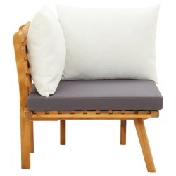 vidaXL Garten-Ecksofa mit Kissen Massivholz Akazie