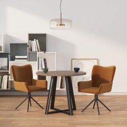 Esszimmerstühle 2 Stk. Drehbar Braun Samt