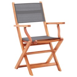 vidaXL Klappbare Gartenstühle 4 Stk. Grau Eukalyptus Massivholz 