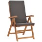 vidaXL Garten-Liegestühle 2 Stk. mit Auflagen Massivholz Teak Grau vidaXL Garten-Liegestühle 2 Stk. mit Auflagen Massivholz Teak Grau