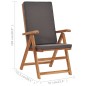 vidaXL Garten-Liegestühle 2 Stk. mit Auflagen Massivholz Teak Grau vidaXL Garten-Liegestühle 2 Stk. mit Auflagen Massivholz Teak Grau