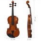 vidaXL Violine Komplettset mit Bogen und Kinnstütze Dunkles Holz 4/4 vidaXL Violine Komplettset mit Bogen und Kinnstütze Dunkles Holz 4/4