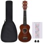 vidaXL Sopran-Ukulele-Set mit Tasche für Kinder Dunkles Holz 21" vidaXL Sopran-Ukulele-Set mit Tasche für Kinder Dunkles Holz 21"