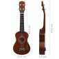 vidaXL Sopran-Ukulele-Set mit Tasche für Kinder Dunkles Holz 21" vidaXL Sopran-Ukulele-Set mit Tasche für Kinder Dunkles Holz 21"