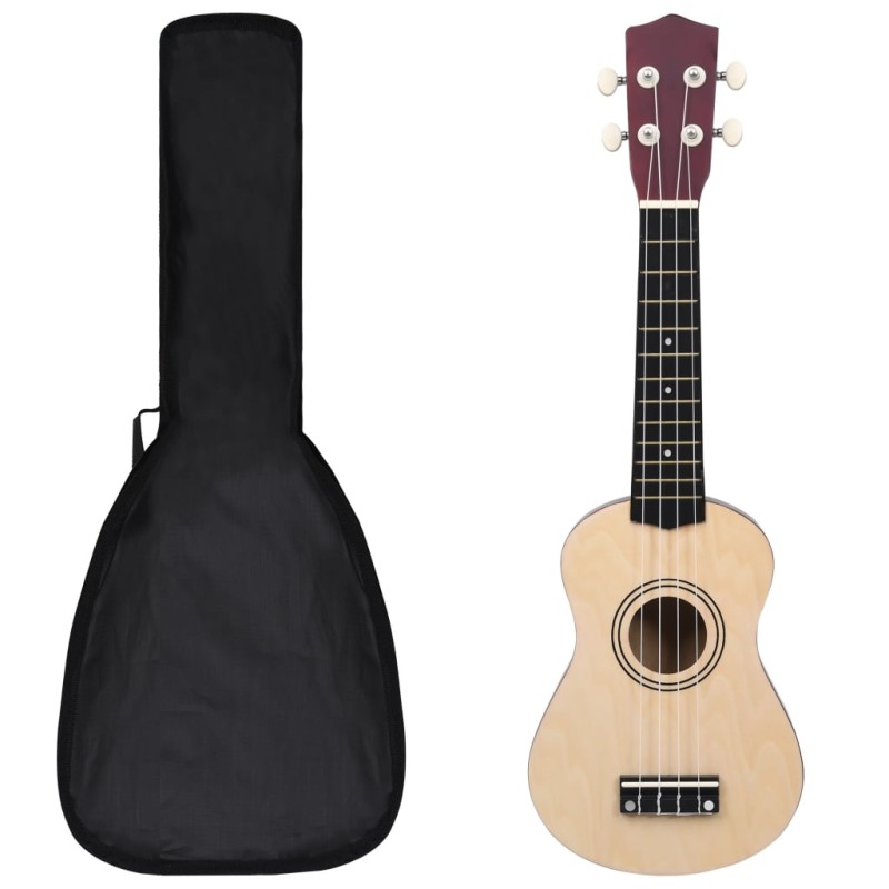 vidaXL Sopran Ukulele Set für Kinder mit Tasche Dunkles Holz 21" vidaXL Sopran Ukulele Set für Kinder mit Tasche Dunkles Holz 21"