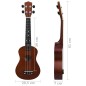 vidaXL Sopran Ukulele Set für Kinder mit Tasche Dunkles Holz 23" vidaXL Sopran Ukulele Set für Kinder mit Tasche Dunkles Holz 23"