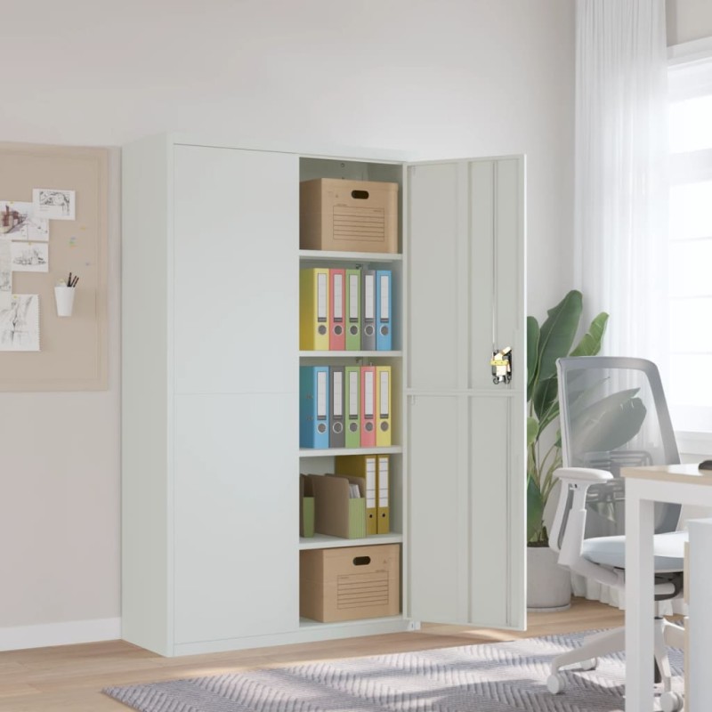 vidaXL Aktenschrank Hellgrau 105x40x180 cm Stahl vidaXL Aktenschrank Hellgrau 105x40x180 cm Stahl