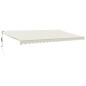 vidaXL Elektrische Markise mit Kurbel Creme 5x3 m vidaXL Elektrische Markise mit Kurbel Creme 5x3 m