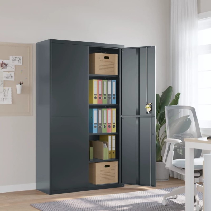 vidaXL Aktenschrank Anthrazit 105x40x180 cm Stahl vidaXL Aktenschrank Anthrazit 105x40x180 cm Stahl