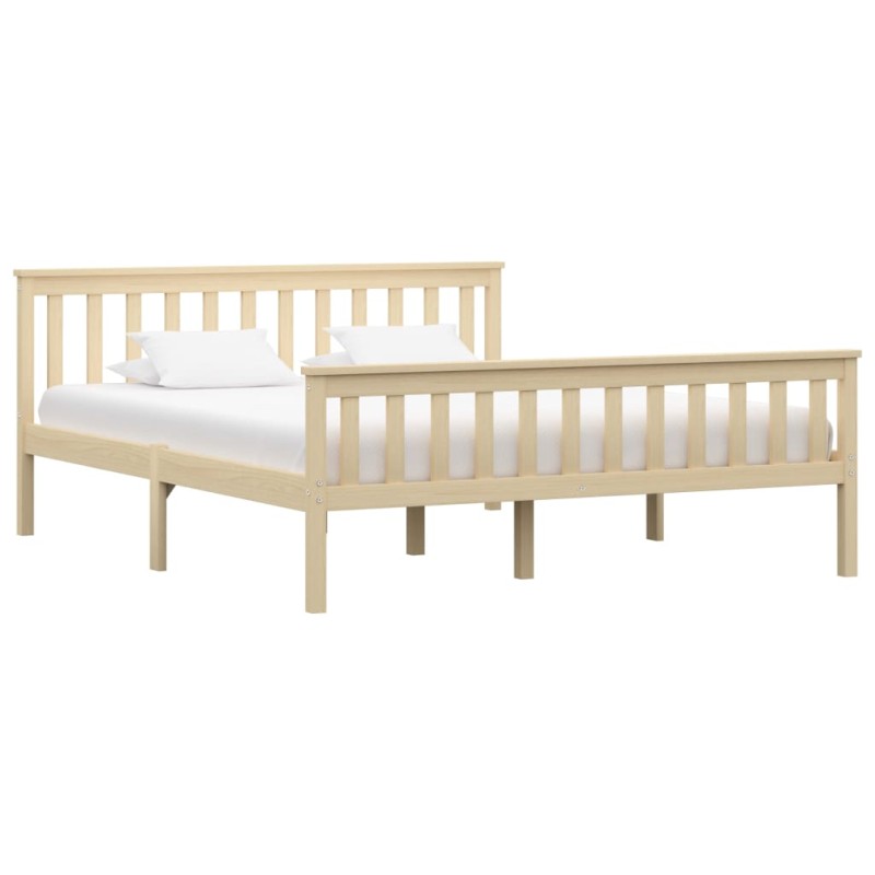 vidaXL Massivholzbett Helles Holz Kiefernholz 160x200 cm vidaXL Massivholzbett Helles Holz Kiefernholz 160x200 cm