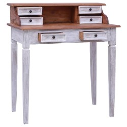 vidaXL Schreibtisch mit Schubladen 90x50x101 cm Altholz Massiv 