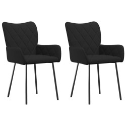 Esszimmerstühle 2 Stk. Schwarz Stoff