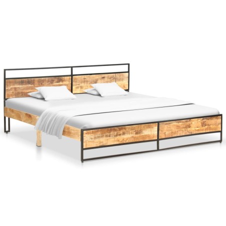 vidaXL Massivholzbett Raues Mangoholz 200x200 cm