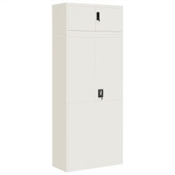vidaXL Aktenschrank Weiß 90x40x220 cm Stahl