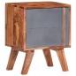 vidaXL Nachttisch Grau 40x30x50 cm Massivholz vidaXL Nachttisch Grau 40x30x50 cm Massivholz
