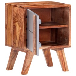 vidaXL Nachttisch Grau 40x30x50 cm Massivholz