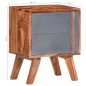 vidaXL Nachttisch Grau 40x30x50 cm Massivholz vidaXL Nachttisch Grau 40x30x50 cm Massivholz