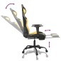 vidaXL Gaming-Stuhl mit Massage & Fußstütze Schwarz Golden Kunstleder vidaXL Gaming-Stuhl mit Massage & Fußstütze Schwarz Golden Kunstleder
