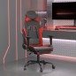 Gaming-Stuhl mit Massage & Fußstütze Schwarz & Rot Kunstleder Gaming-Stuhl mit Massage & Fußstütze Schwarz & Rot Kunstleder
