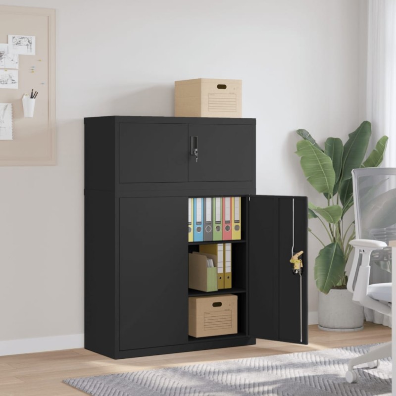 vidaXL Aktenschrank Schwarz 90x40x130 cm Stahl vidaXL Aktenschrank Schwarz 90x40x130 cm Stahl