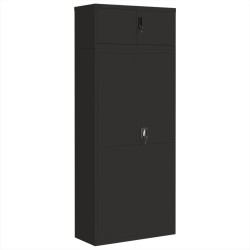 vidaXL Aktenschrank Schwarz 90x40x220 cm Stahl
