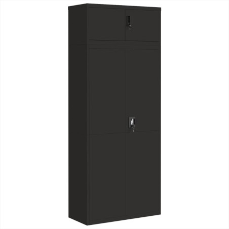 vidaXL Aktenschrank Schwarz 90x40x220 cm Stahl