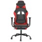 Gaming-Stuhl mit Massage & Fußstütze Schwarz & Rot Kunstleder Gaming-Stuhl mit Massage & Fußstütze Schwarz & Rot Kunstleder