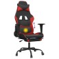 Gaming-Stuhl mit Massage & Fußstütze Schwarz & Rot Kunstleder Gaming-Stuhl mit Massage & Fußstütze Schwarz & Rot Kunstleder