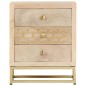 vidaXL Nachttisch Golden 40 x 30 x 50 cm Mango Massivholz vidaXL Nachttisch Golden 40 x 30 x 50 cm Mango Massivholz
