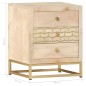 vidaXL Nachttisch Golden 40 x 30 x 50 cm Mango Massivholz vidaXL Nachttisch Golden 40 x 30 x 50 cm Mango Massivholz