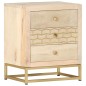 vidaXL Nachttisch Golden 40 x 30 x 50 cm Mango Massivholz vidaXL Nachttisch Golden 40 x 30 x 50 cm Mango Massivholz