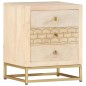 vidaXL Nachttisch Golden 40 x 30 x 50 cm Mango Massivholz vidaXL Nachttisch Golden 40 x 30 x 50 cm Mango Massivholz