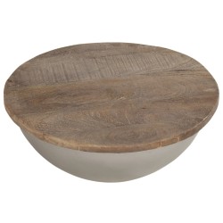 vidaXL Couchtisch Schüssel-Form Ø60 cm Massivholz Mango