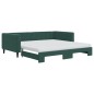 vidaXL Tagesbett Ausziehbar mit Matratzen Dunkelgrün 100x200 cm Samt vidaXL Tagesbett Ausziehbar mit Matratzen Dunkelgrün 100x200 cm Samt