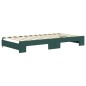 vidaXL Tagesbett Ausziehbar mit Matratzen Dunkelgrün 100x200 cm Samt vidaXL Tagesbett Ausziehbar mit Matratzen Dunkelgrün 100x200 cm Samt