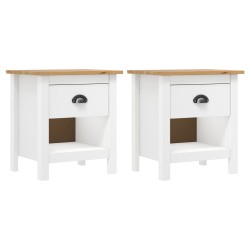 vidaXL Nachttische 2 Stk. Hill 46x35x49,5 cm Massivholz Kiefer