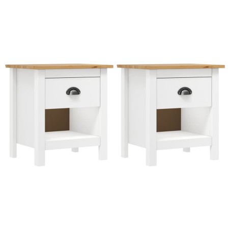 vidaXL Nachttische 2 Stk. Hill 46x35x49,5 cm Massivholz Kiefer