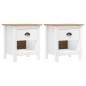 vidaXL Nachttische 2 Stk. Hill 46x35x49,5 cm Massivholz Kiefer vidaXL Nachttische 2 Stk. Hill 46x35x49,5 cm Massivholz Kiefer