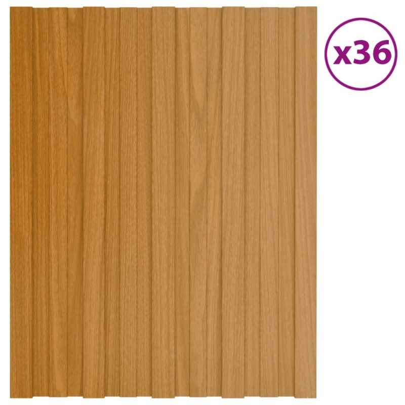 vidaXL Dachpaneele 36 Stk. Verzinkter Stahl Holzoptik Hell 60x45 cm vidaXL Dachpaneele 36 Stk. Verzinkter Stahl Holzoptik Hell 60x45 cm