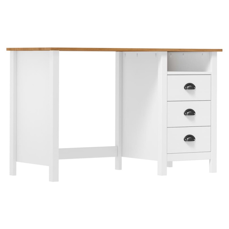 vidaXL Schreibtisch Hill mit 3 Schubladen 120x50x74 cm Kiefernholz vidaXL Schreibtisch Hill mit 3 Schubladen 120x50x74 cm Kiefernholz
