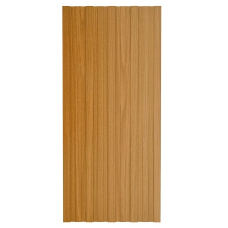 vidaXL Dachpaneele 12 Stk. Verzinkter Stahl Holzoptik Hell 100x45 cm