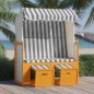 vidaXL Strandkorb mit Dach Poly Rattan & Massivholz Weiß & Grau vidaXL Strandkorb mit Dach Poly Rattan & Massivholz Weiß & Grau