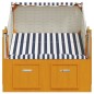 vidaXL Strandkorb mit Dach Poly Rattan & Massivholz Weiß & Blau vidaXL Strandkorb mit Dach Poly Rattan & Massivholz Weiß & Blau