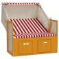 vidaXL Strandkorb mit Dach Poly Rattan und Massivholz Rot & Weiß vidaXL Strandkorb mit Dach Poly Rattan und Massivholz Rot & Weiß