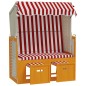 vidaXL Strandkorb mit Dach Poly Rattan und Massivholz Rot & Weiß vidaXL Strandkorb mit Dach Poly Rattan und Massivholz Rot & Weiß